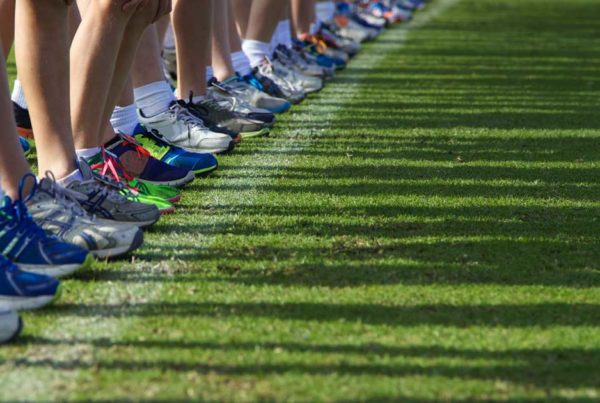 relay race starting line at camp for kids with ADHD