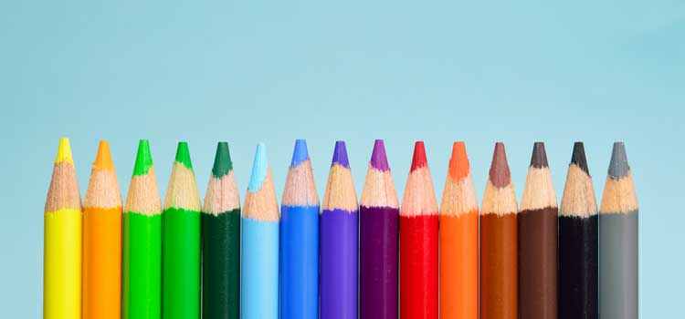 row of colored pencils to brand email marketing for summer camps