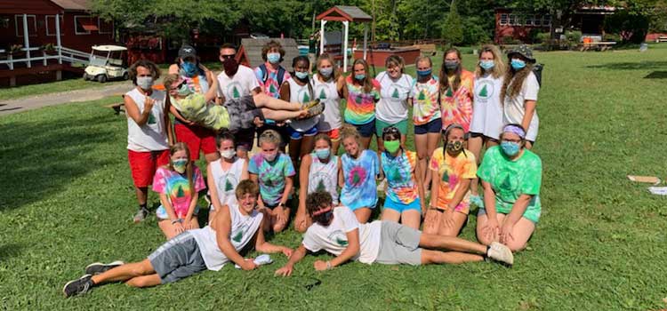 summer camp staff in masks