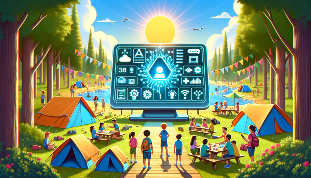 AI generated image of summer camp with AI tools